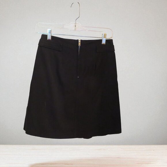 Modcloth Women's Black A-Line Skirt, Front Pleats, Size 0, NWOT - Picture 2 of 10